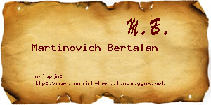 Martinovich Bertalan névjegykártya